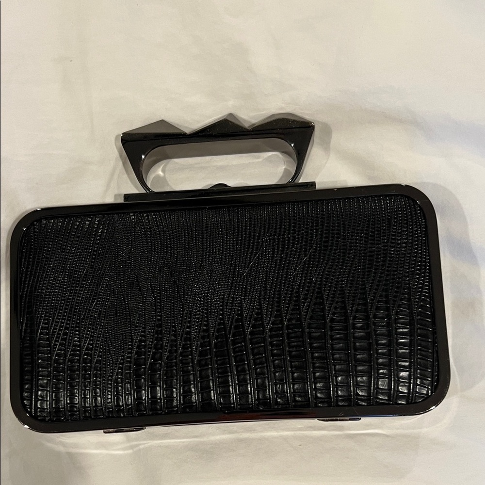 BCBGMaxAzria Black Textured Clutch